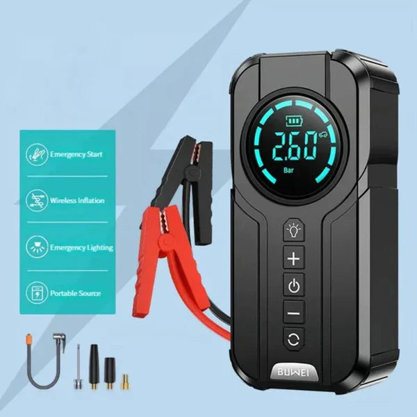 Gulftronics™Jump Starter With Air Pump هيكساليفينغ™ جهاز تشغيل البطارية مع منفاخ هواء