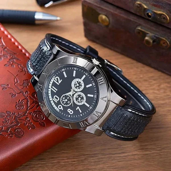 Gulftronics™Men's Military USB Lighter Watch