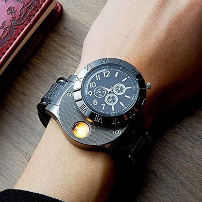 Gulftronics™Men's Military USB Lighter Watch
